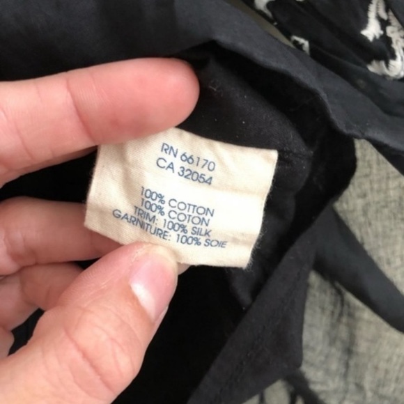 Anthropologie Black White Floral Embroidered Top - Picture 5 of 5